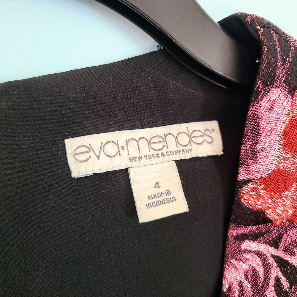 Eva Mendes NY & Co. Embroidered Floral Damask Fit-and-Flare Dress w/ Pockets! - Picture 5 of 7